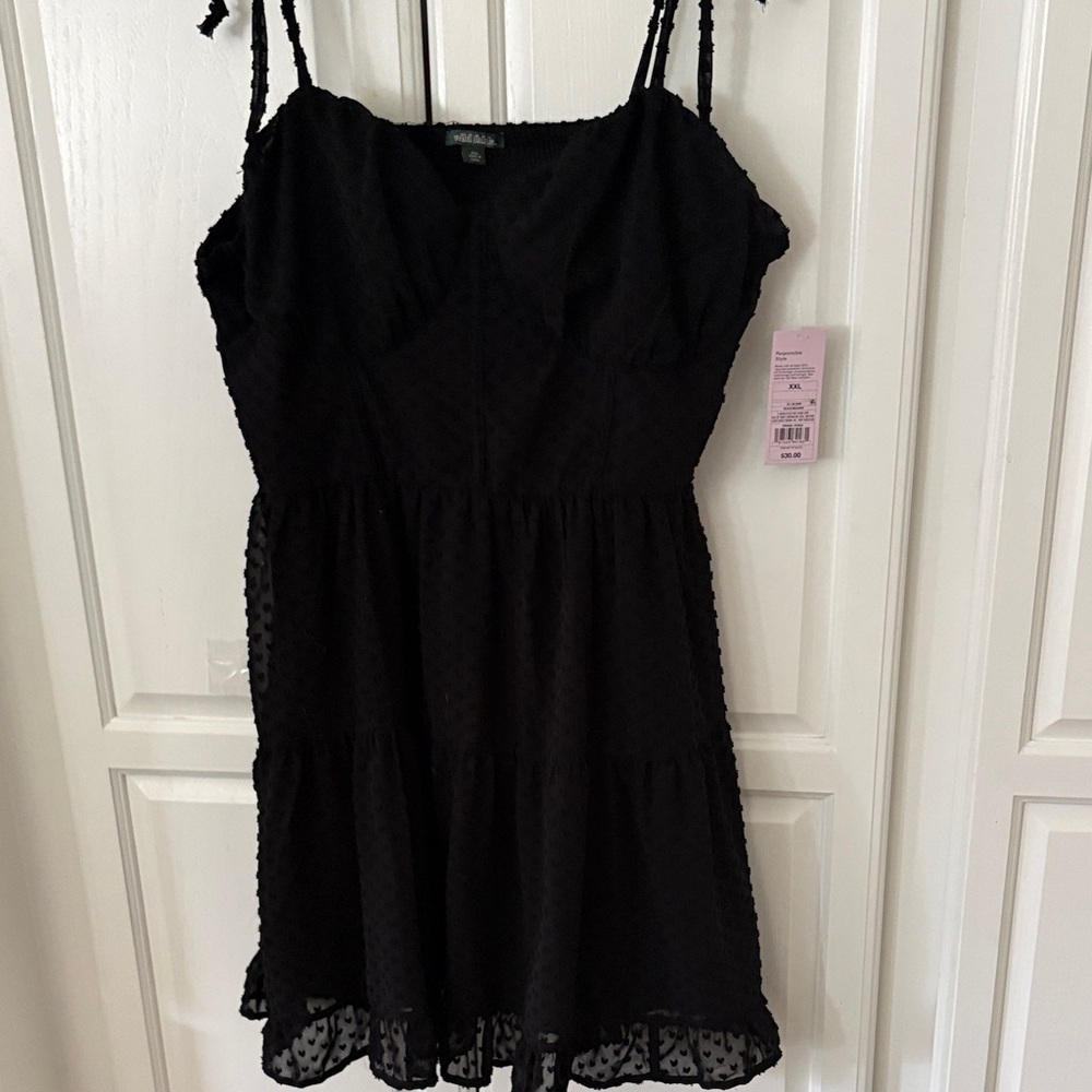 Wild Fable Black Textured Top